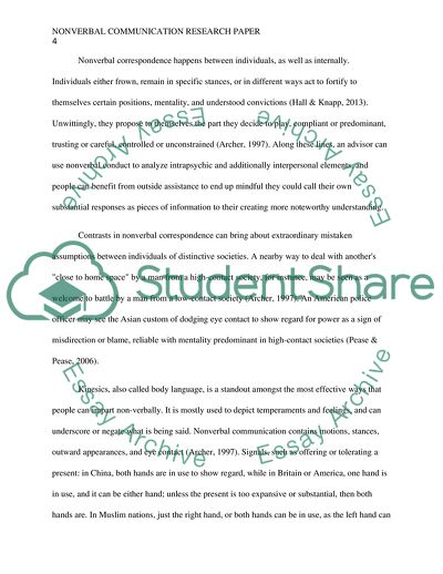 nonverbal communication research paper