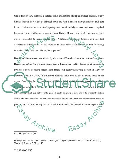 Duress Is Not a Defence to Murder