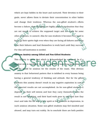 Trait anxiety between gifted and nongifted students