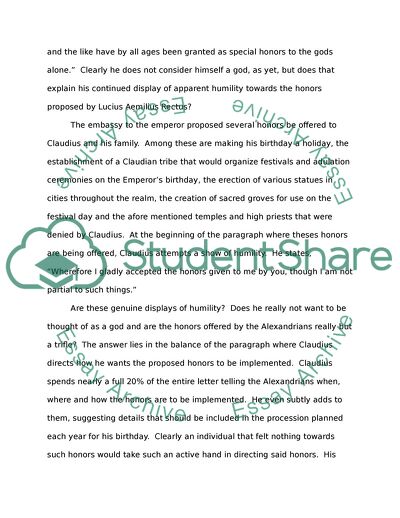 The Letter from Claudius to Lucius Aemilius Rectus