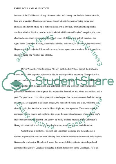 Exile, Loss, and Alienation in Walcotts The Schooner Flight