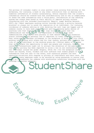 Privacy in the Workplace