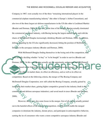 The Boeing and McDonnell Douglas: Merger and Acquisition