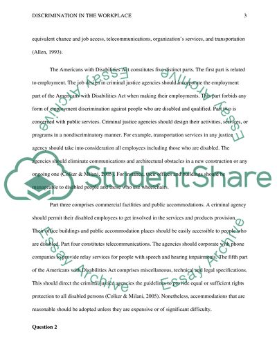 Discrimination in the Workplace