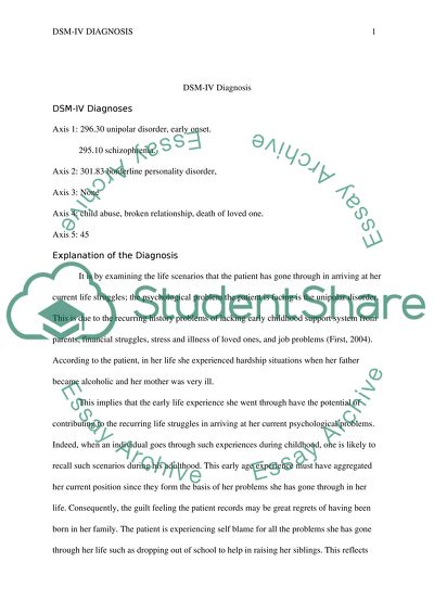 DSM-IV Diagnosis Analysis