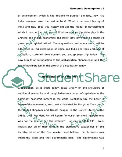 Comparative study: China/India: The role of the state in the development