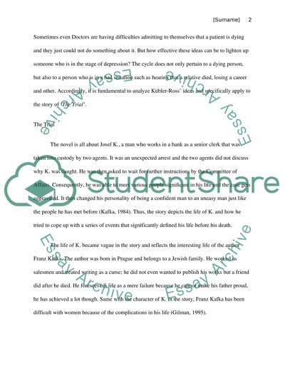 The Grief Cycle in The Trial by Franz Kafka