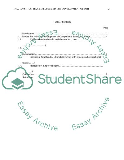 The Development of Occupational Safety at State Level