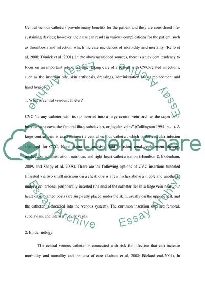 Central Venous Catheter Infection Problem