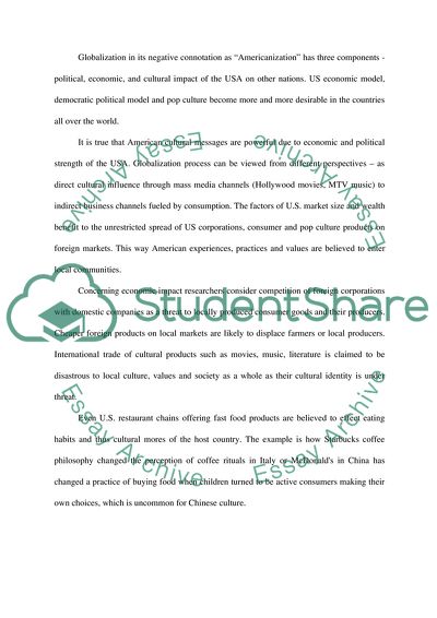 Globalization and Cultural Changes