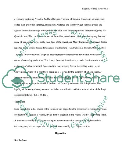 Legality of Iraq Invasion