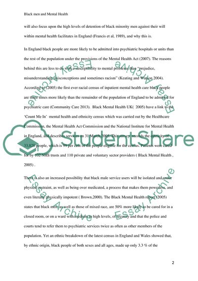 Why Black Men with Mental Health Problems are over Represented in England