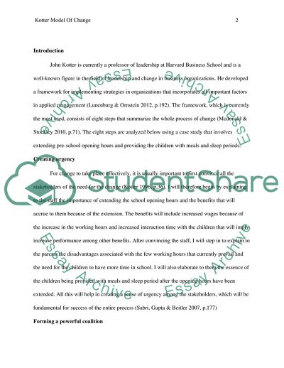 Kotter Model of Change