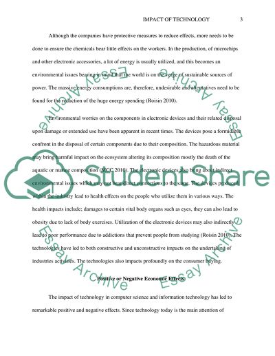 The Positive Effects and the Negative Effects of Computer Technology