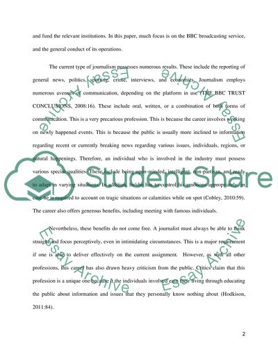 Public Service Broadcasting and the Unique BBC Funding Impact