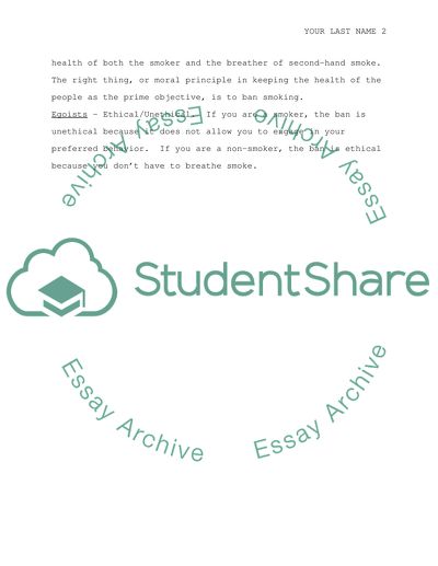 Ethics of New Yorks Smoking Ban