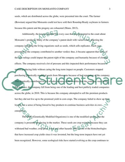 Case Description on Monsanto Company