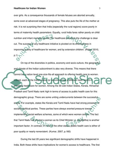 Healthcare for Indian Women