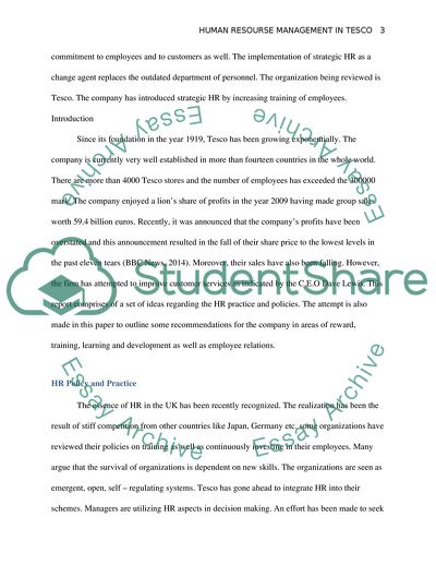 Human Resource Management in Tesco