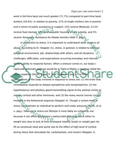 Stress, Coping, and Social Support among Single Mothers