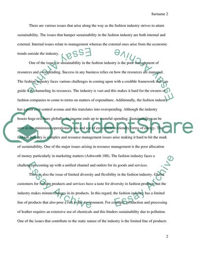 Attaining Sustainability in the Fashion Industry