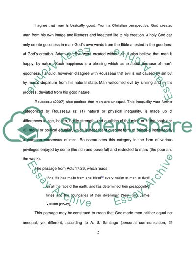 Rousseaus Thoughts About Human Nature