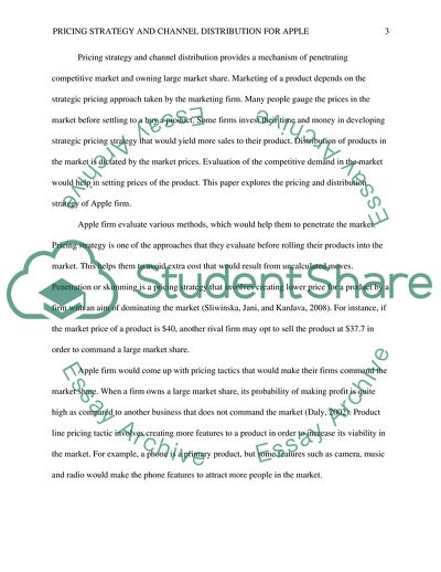 Pricing strategy and Channel Distribution for Apple