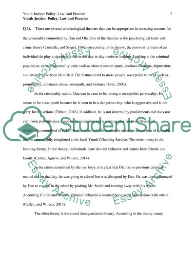 Policy, Law and Practice of Youth Justice