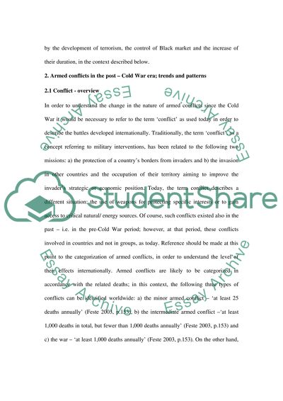 Trend and Pattern of Armed Conflicts since the Cold War