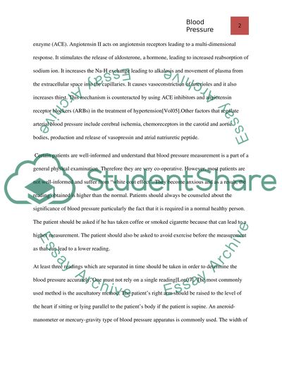 Processes for Controlling Blood Pressure