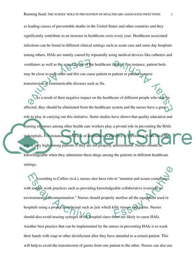 The Nurses Role in the Prevention of Healthcare-associated Infections