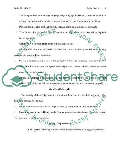 Police Scenario Communication Barrier to Encounter