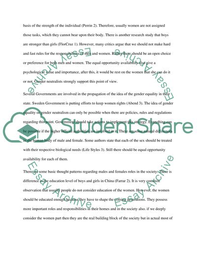 Society should work for gender neutrality because it benefits both genders. Agree or disagree