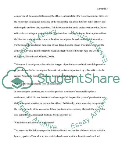 The Conduct of the Police Officer