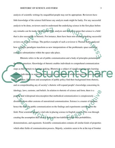 Rhetoric of Science and Form