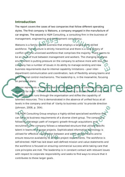 Management of H&M Consulting and Watsons