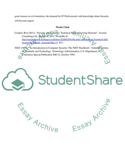 Information Security - Application Supporting Statement