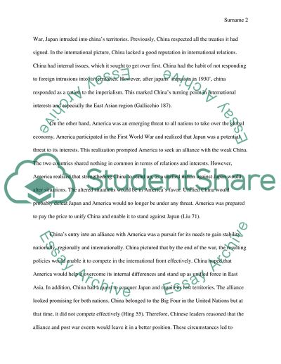 The American-Chinese Alliance During World War II