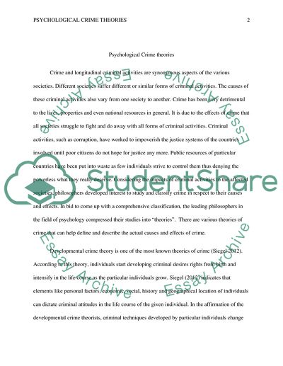 Theories on Crime Comparison