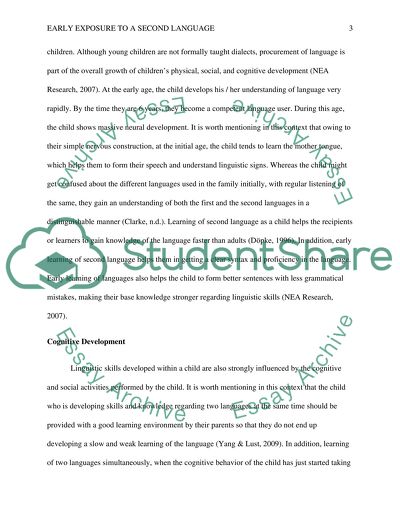 Early Exposure to a Second Language