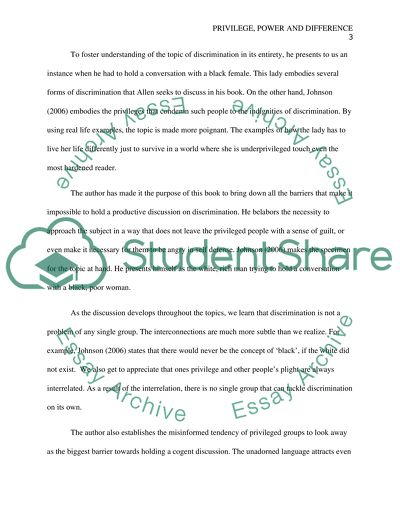 Johnson, Allen G. 2006. Privilege, Power, and Difference. 2nd Ed. Boston: McGraw-Hill