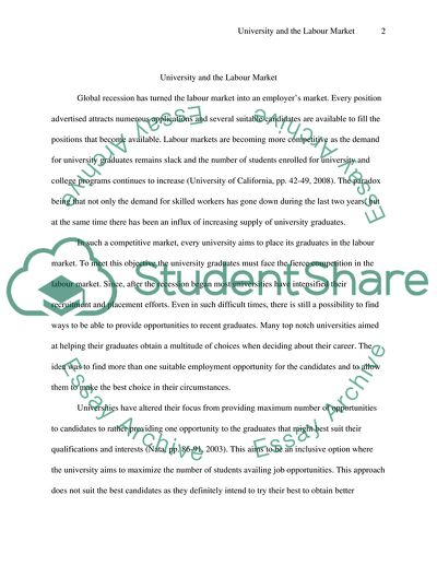 University and the Labour Market