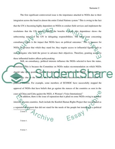 Controversial Issues in the NGO Committee