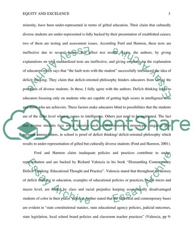 Equity and Excellence: An Analysis by Donna Ford and Harmon