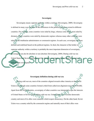 In what respects has sovereignty been redefined in the post-Cold War era