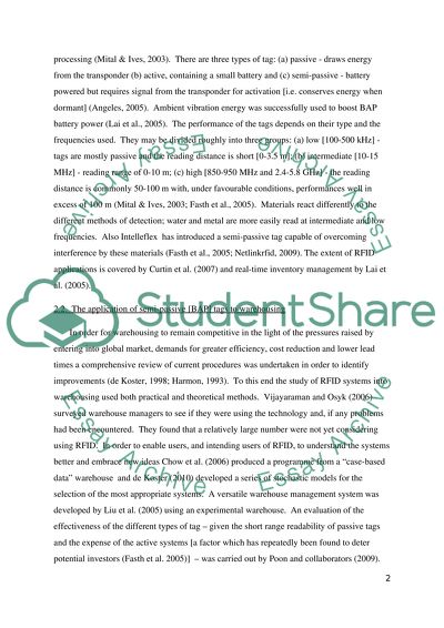 The Impact of Semi-Passive RFID Tags on the UK Warehouse Operations Performance