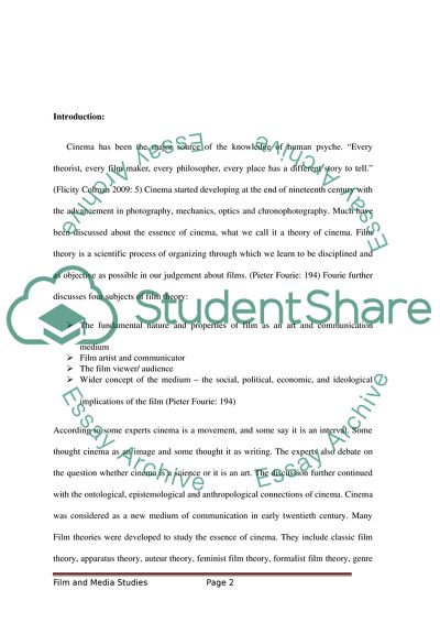 Film and Media Study