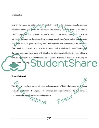 Effective Strategic Financial Planning in Ford Company