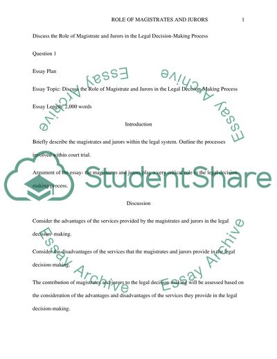 Role of Magistrate and Jurors in the Legal Decision-Making Process
