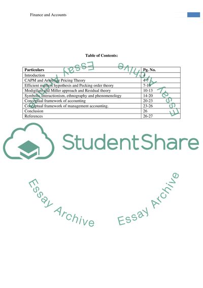 Finance and accounts